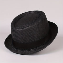 Casual Sunshade Straw Hat With Band for Outdoor Travel Seaside Unisex