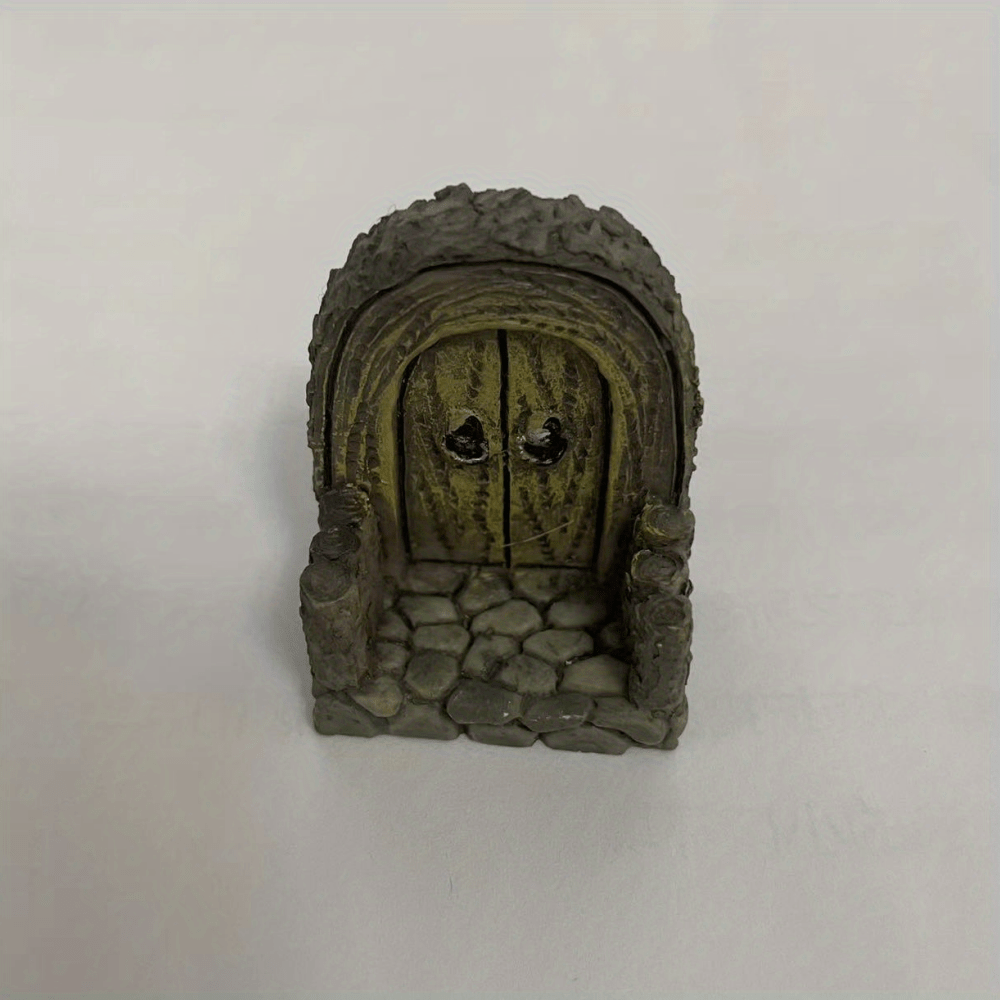 Wooden Door Statue for DIY Dollhouse Fairy Garden Bonsai