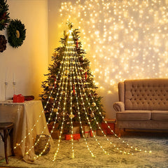 180 LEDs Waterfall Lights Solar Operated 8 Modes String Lights