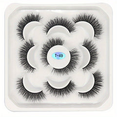 5 Pairs Fluffy Natural False Eyelashes Messy Faux Mink Extensions