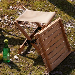 Solid Wood Folding Stools Portable Beech Wood Dual Use Stool