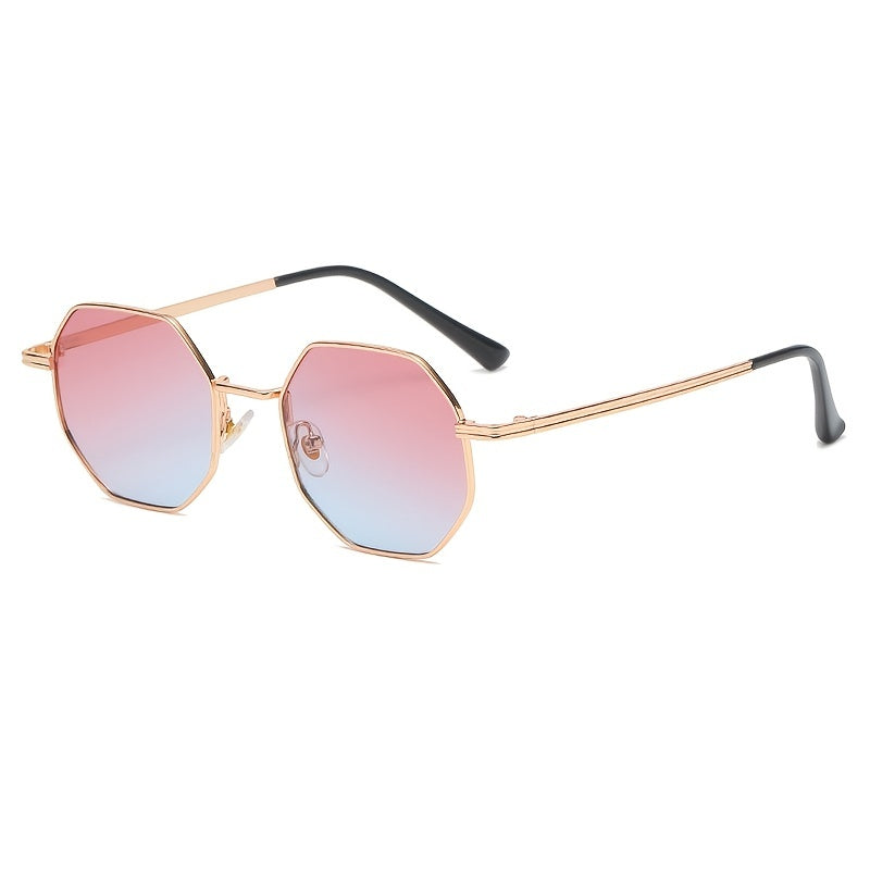 Gradient Lens Sunglasses Polygon Frame UV Protection