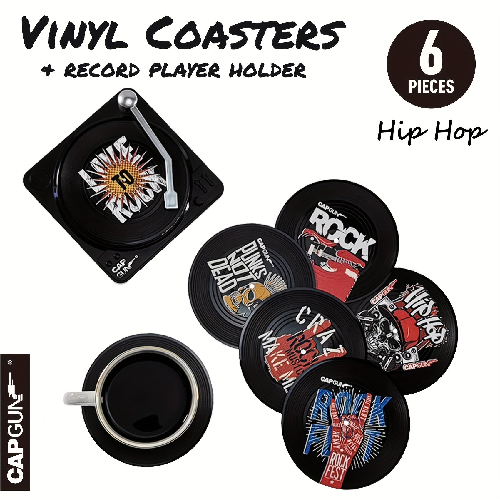 Vinyl Record Coasters Hip Hop Punk Rock Music Cup Coasters