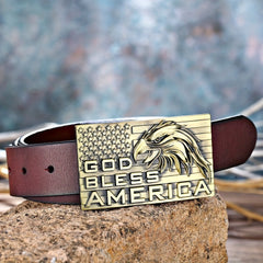 Eagle American Flag Men's Belt Buckle