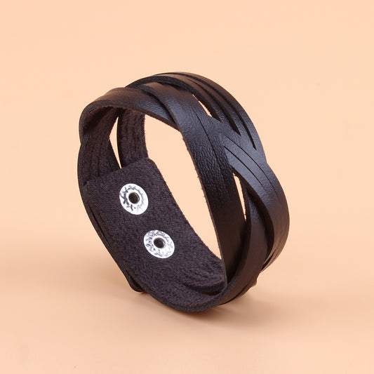 Hip Hop Style PU Leather Bracelet for Party Wear