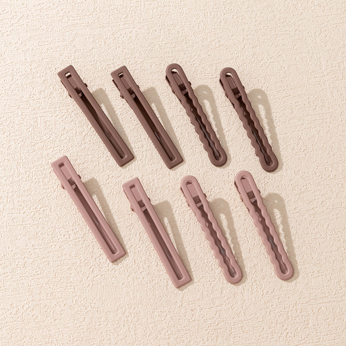 8PCS Colorful Rubber Alloy Duckbill Hair Clips Girls Hair Accessories