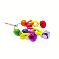 Colorful Bead Bell Parrot Toy for Birds Hanging Cage Accessory