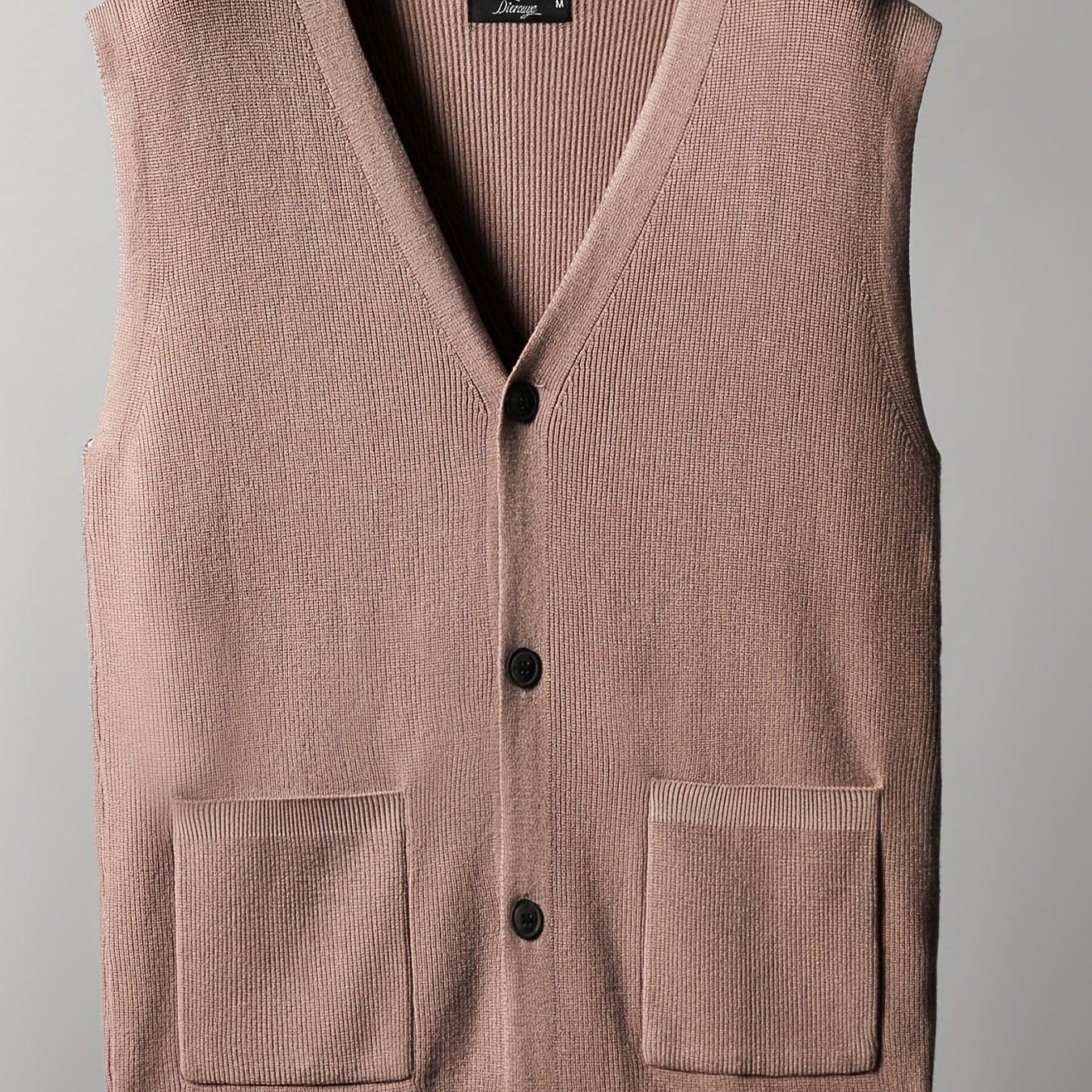 Men's V Neck Button Up Cardigan Vest for Fall Winter