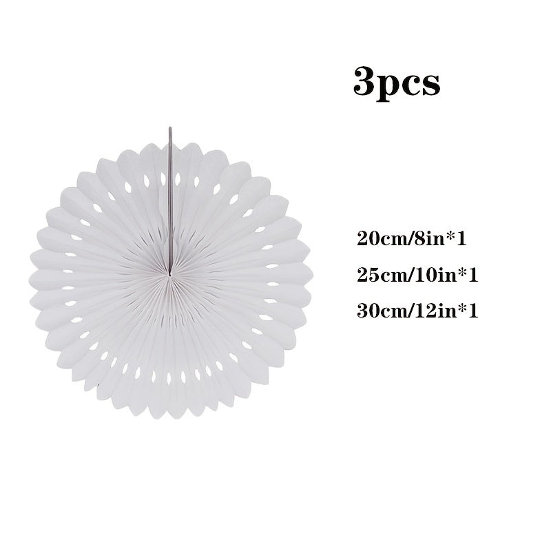 3pcs Hollow Out Paper Fan Party Decorations