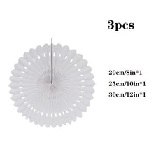 3pcs Hollow Out Paper Fan Party Decorations