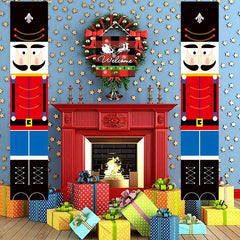 Nutcracker Banner Soldier Model Porch Sign Christmas Decoration
