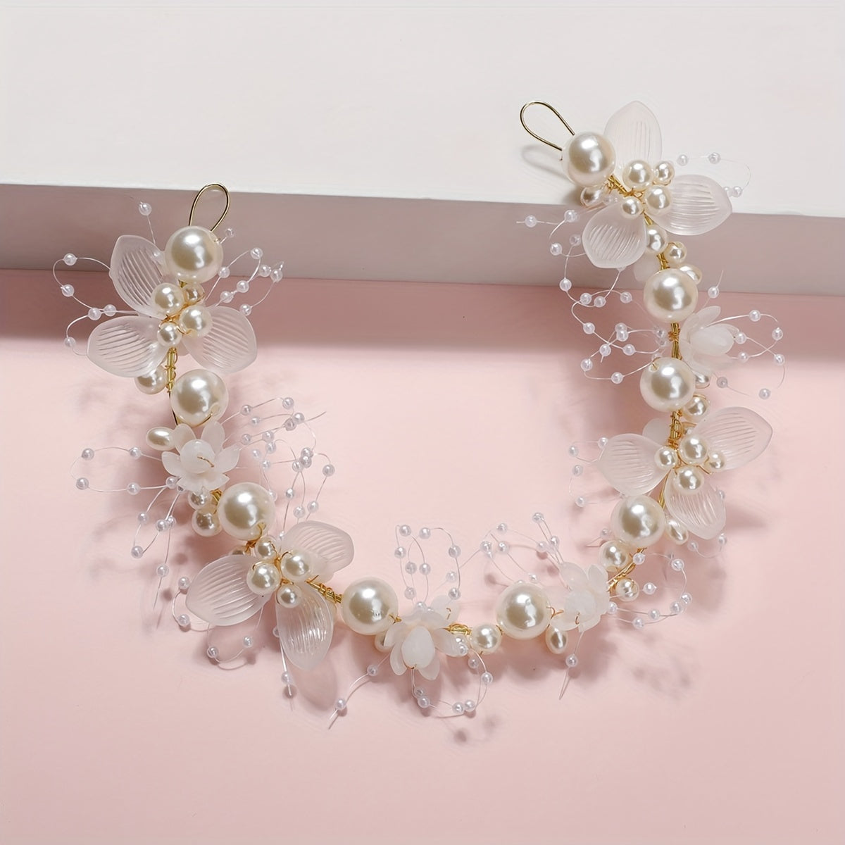 Faux Pearl Flower Headband Hair Accessory for Women