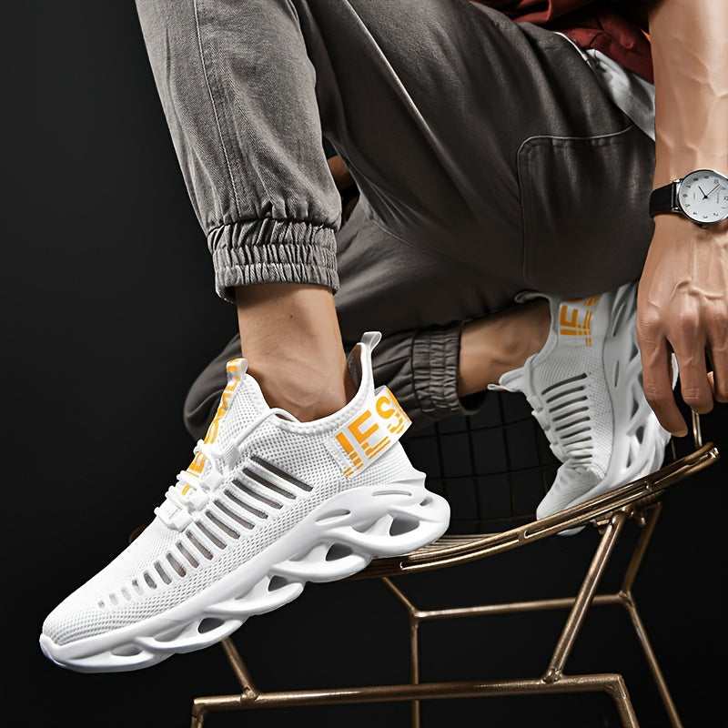 Men's Woven Knit Running Shoes Shock Absorption Non Slip