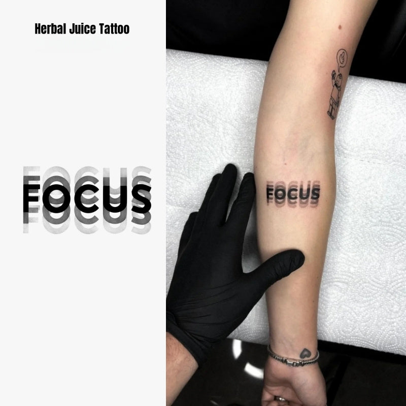 Double Image FOCUS Herbal Juice Temporary Tattoo Sticker
