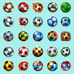 50pcs Football Graffiti Stickers for Desktop Stationery Bicycle
