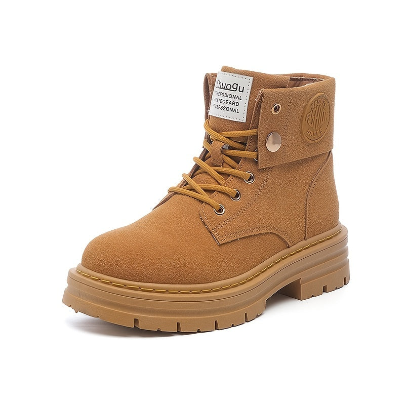 Platform Lace Up Combat Boots Zipper Women's Footwear
