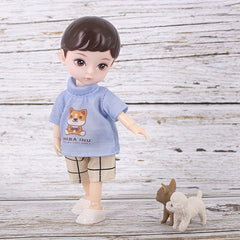 6" BJD Boy Doll Set with Clothes & Greeting Card