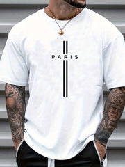 Paris Print Men's Graphic Crew Neck T shirt