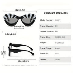 Striped Lip Sunglasses Funny Photo Booth Props for Party UV400