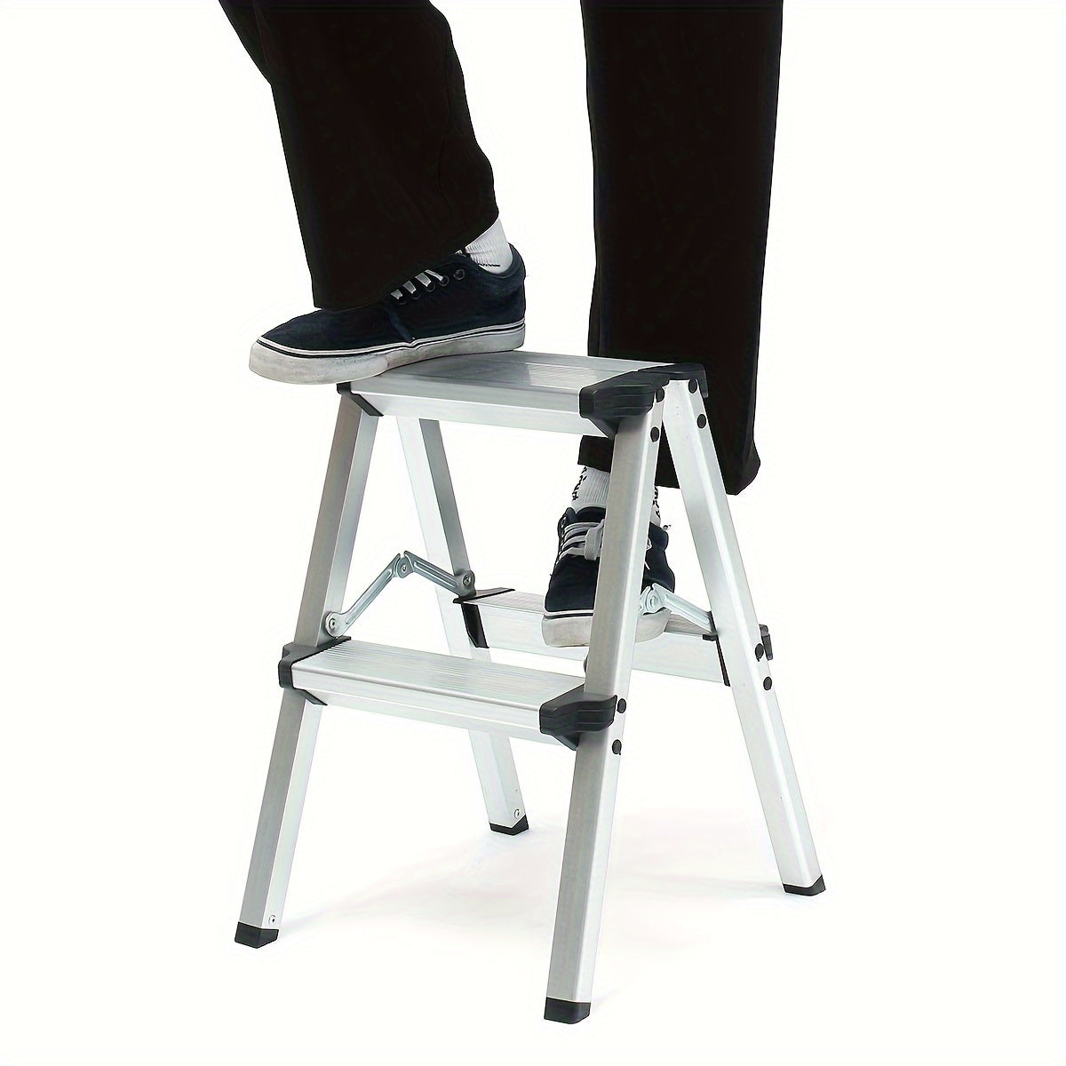 1pc Folding 2 Step Stool Small Aluminum 2 Step Ladder 69KG