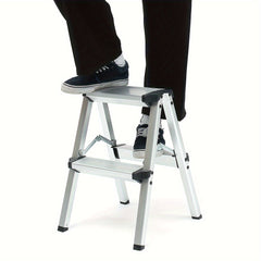 1pc Folding 2 Step Stool Small Aluminum 2 Step Ladder 69KG