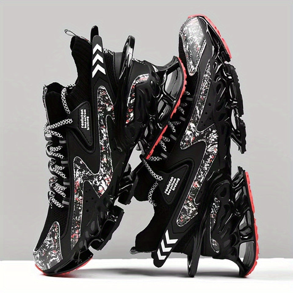 Men's Chinese Landscape Lace Up Blade Sneakers