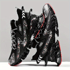 Men's Chinese Landscape Lace Up Blade Sneakers