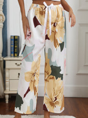  Floral Print Wide Leg Pants