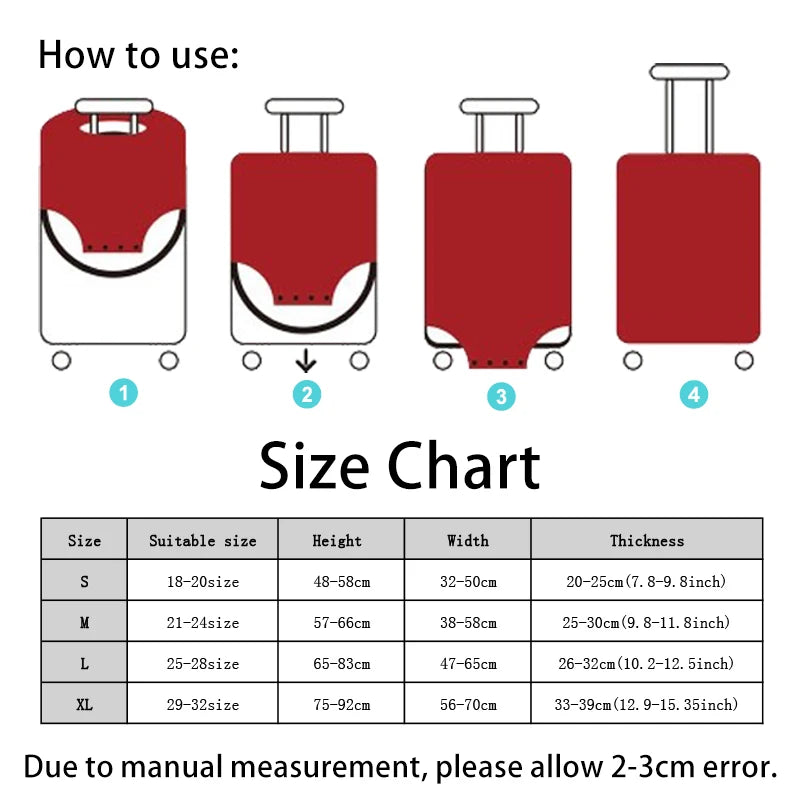 Red Letter Luggage Cover Protective Cover Dust-proof Elastic 18''-32''