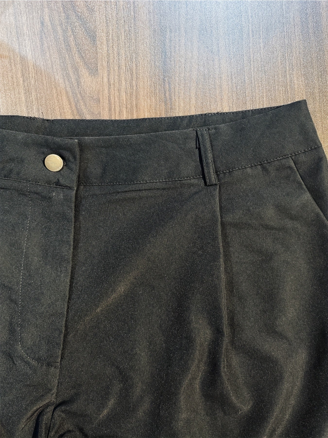 Solid Side Knot High Rise Button Fly Pants