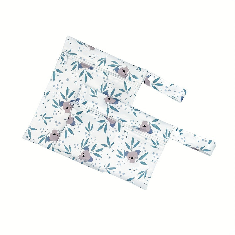 2pcs Koala Printed Waterproof Diaper Bags for Travel & Storage