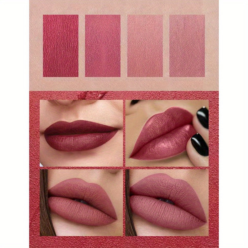 4 Pcs Cig Lipstick Kit Lip Balm High Pigmented Smudge Proof Lip Gloss Set