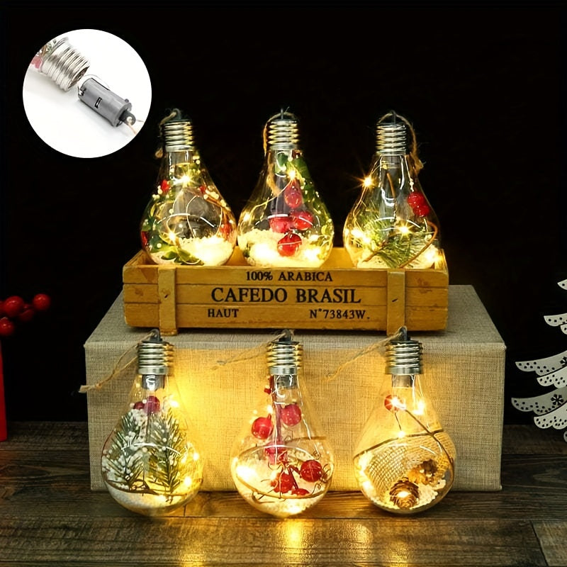 LED Hanging Bulb Christmas Ornaments Shatterproof Balls Decorations