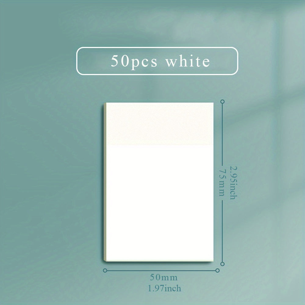 50 Sheets Waterproof Transparent Sticky Notes Self Adhesive for School & Office