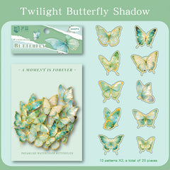 20pcs Butterfly Stickers Self Adhesive Golden Foil for Journals Laptop