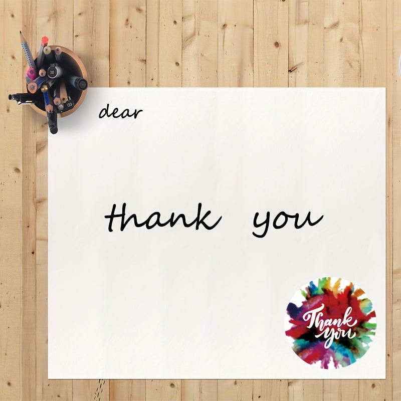 500pcs Round Floral Thank You Stickers Wedding Favors Envelope Seal Labels