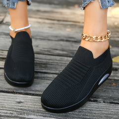 Women's Air Cushion Chunky Sneakers Breathable Slip-On Walking Shoes