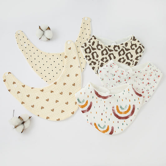 Baby Burp Cloth Towel Double Side Cotton Printed Bib