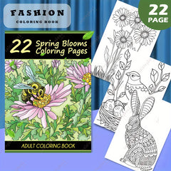 Spring Blooms Adult Coloring Book for Relaxation