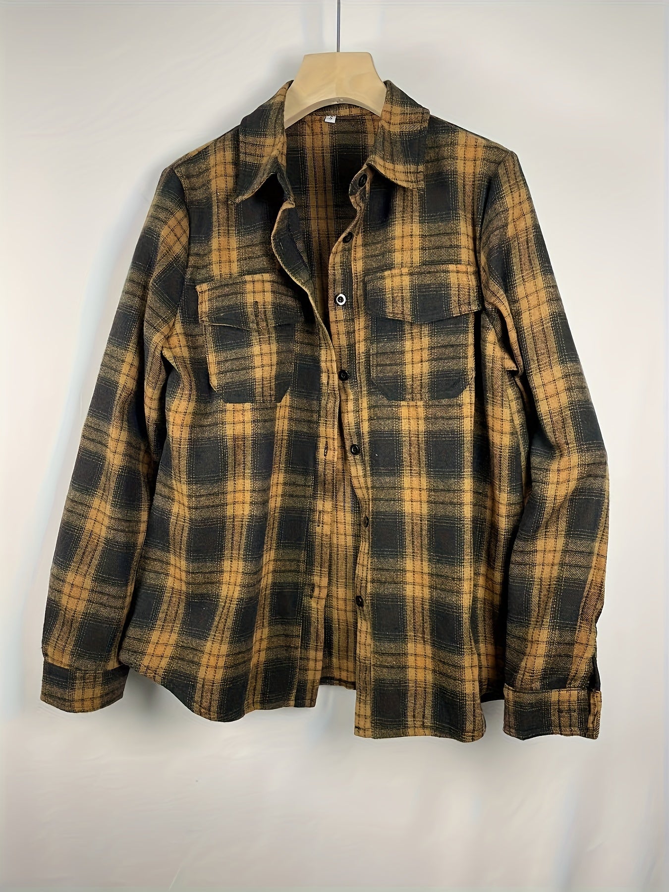 Women's Plus Plaid Long Sleeve Button-Up Shirt