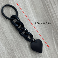 Heart Keychain Acrylic Plastic Link Chain Key Ring Women Handbag Pendant