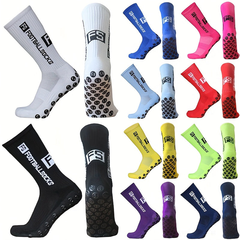 Anti Slip Mid Calf Athletic Socks Football Sweat Absorbing Breathable Socks
