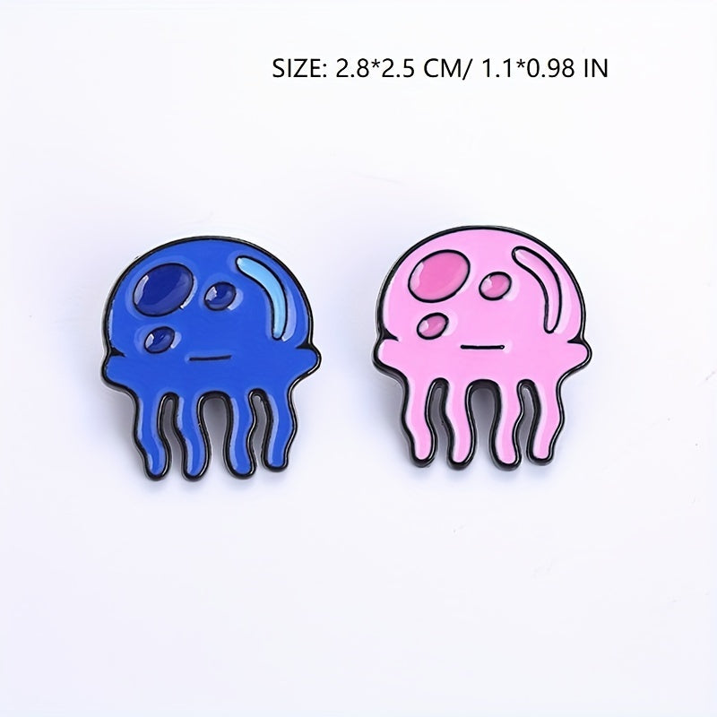 Cartoon Jellyfish Brooch Animal Metal Badge for Men