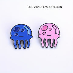 Cartoon Jellyfish Brooch Animal Metal Badge for Men