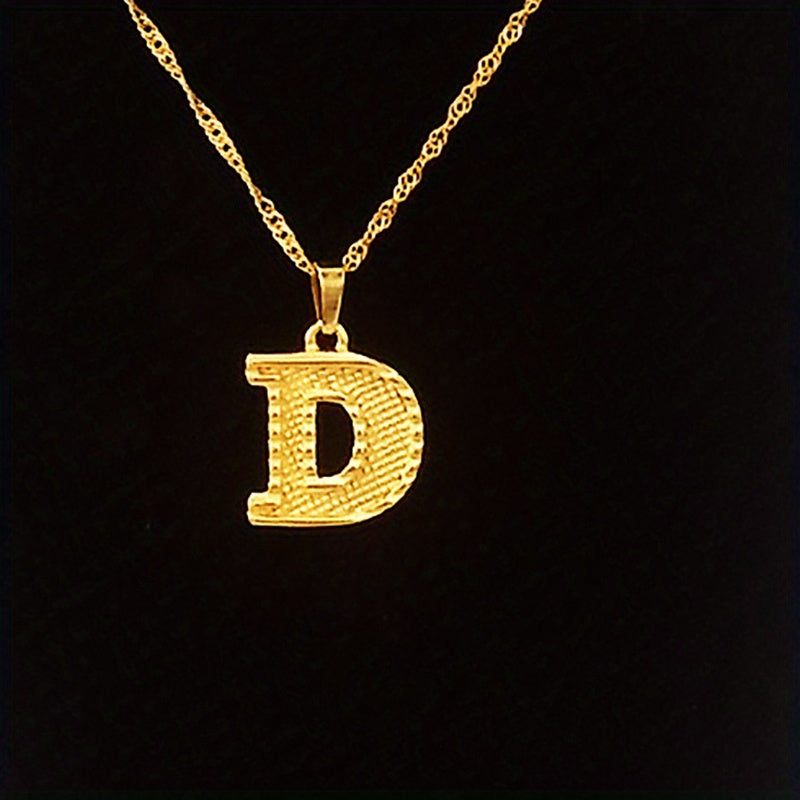 Golden Initial A Pendant Necklace Dainty Letter A Charm Alphabets Jewelry