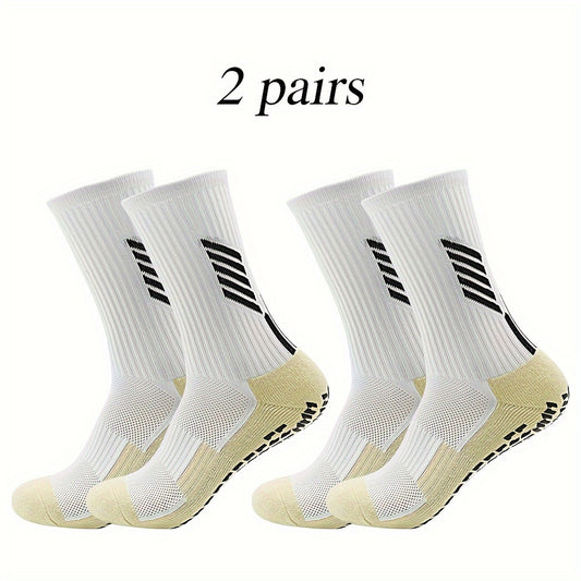 2 Pairs Non Slip Breathable Soccer Socks