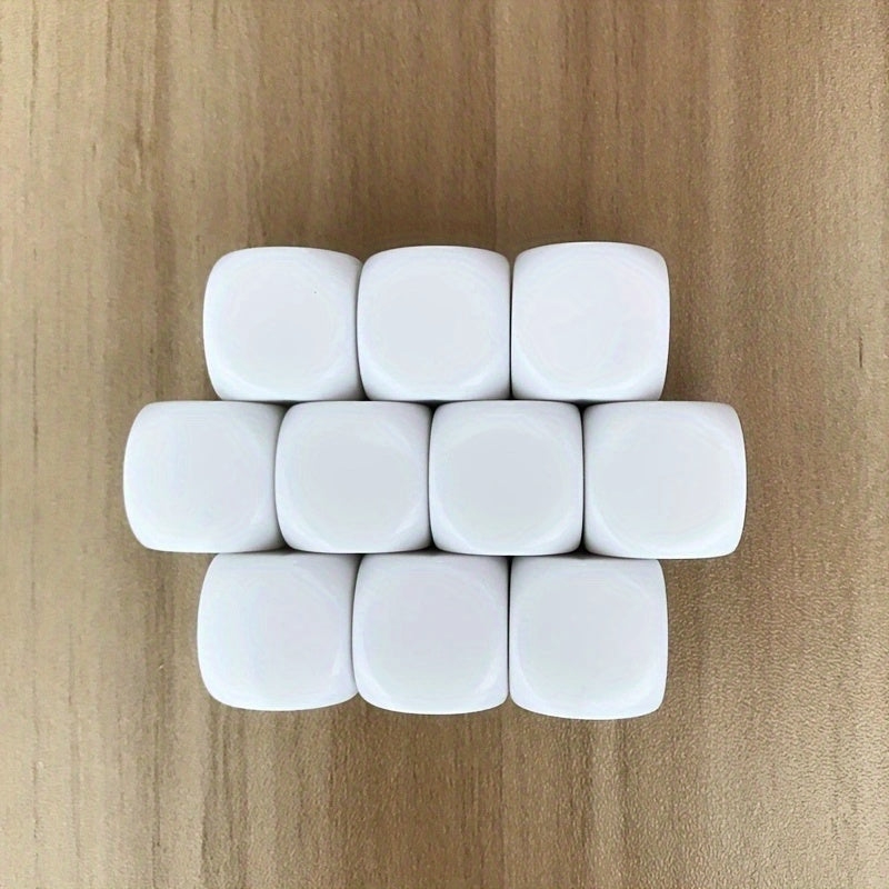 10pcs Smooth Dice For Teaching Table Gaming Blank Role Playing Toys DIY Dice
