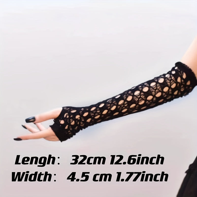 Hollow Out Ripped Gloves for Women