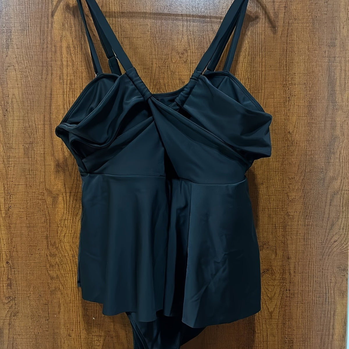  Solid V Neck Crisscross One Piece Bathing Suit