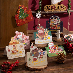 10pcs Christmas Hot Stamping Greeting Card Giftgiving Thanksgiving Greeting